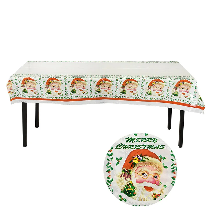 1P tabel runner B04 1/20 шт Рождественская одноразовая пластиковая скатерть Рождественская скатерть с рождественским декором для стола Новогодний ужин - Цвет: 1P tabel runner B04