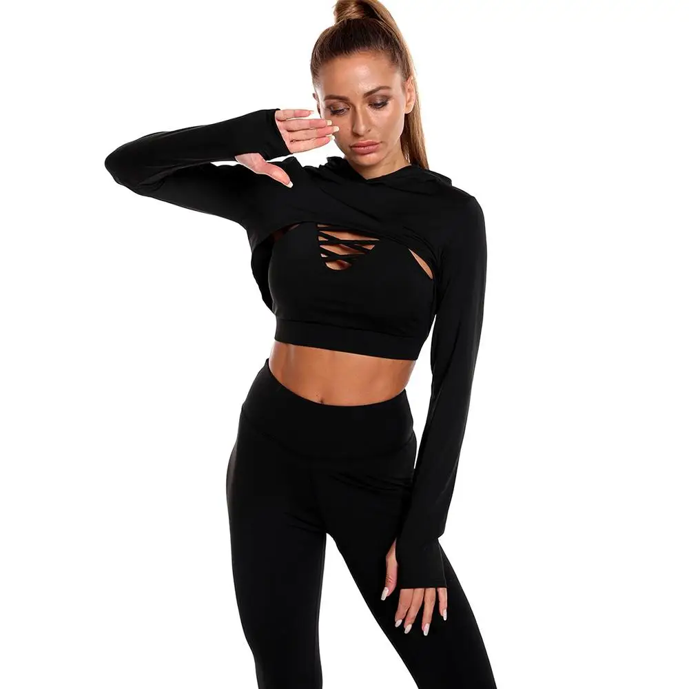 3Pcs Gym Set Women Seamless Yoga Set Sport Suit Long Sleeve Tracksuit Gym Clothing Women Workout Set Seamless Outfits