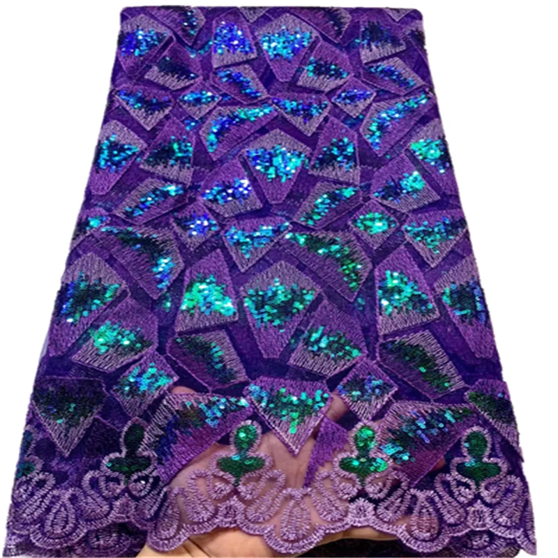 

Latest African Lace Fabrics 2021 Party Nigerian Sequin Tull Lace Fabric With Sequins French Mesh Lace Fabric For Dress FYIN119