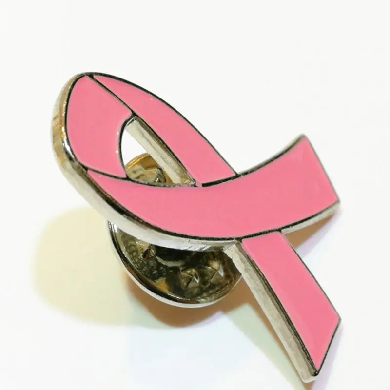 10Pcs/Set Womens Jewelry Enamel Pink Ribbon Brooch Pins Surviving Breast Cancer Awareness Hope Lapel Buttons Badges - купить по