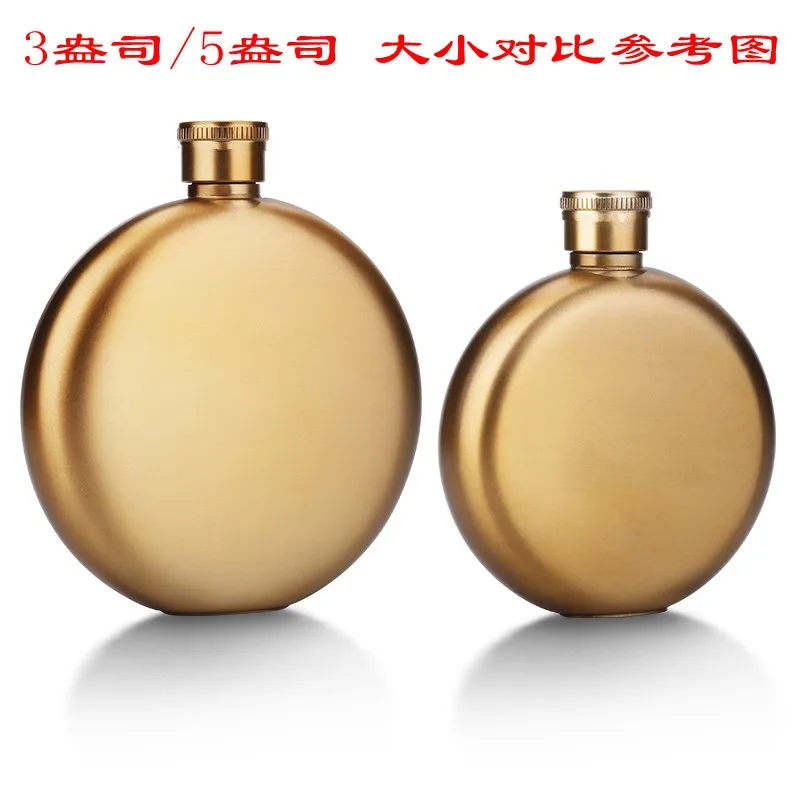 Креативная ультратонкая круглая фляжка 3 унции из нержавеющей стали Мужская