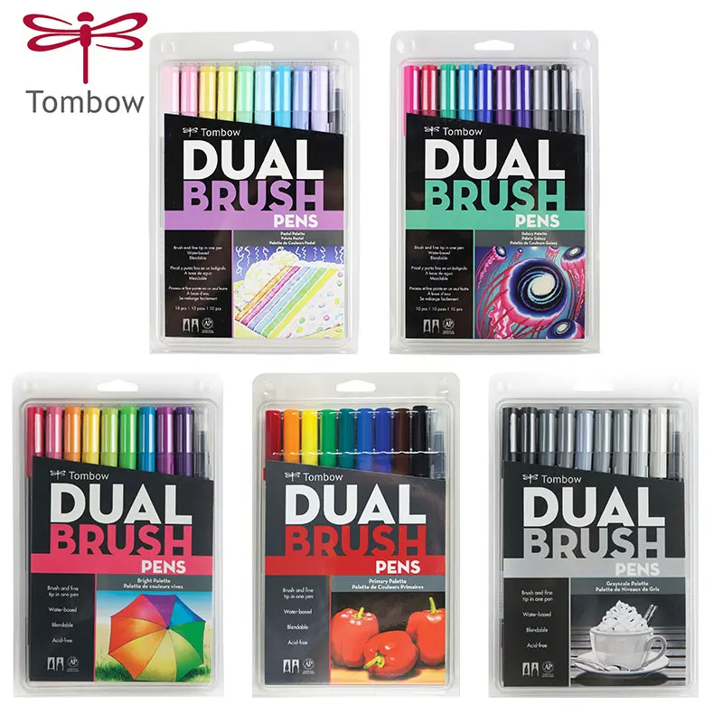 Tombow ABT двойная кисть художественные маркеры каллиграфия ручка для рисования