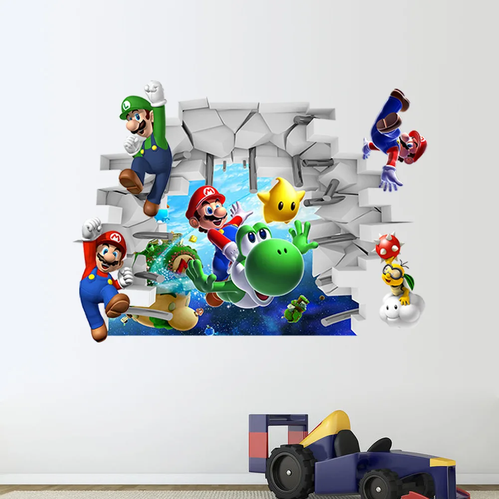 Виниловая наклейка на стену Super Mario для детской комнаты Giant Bros съемные наклейки