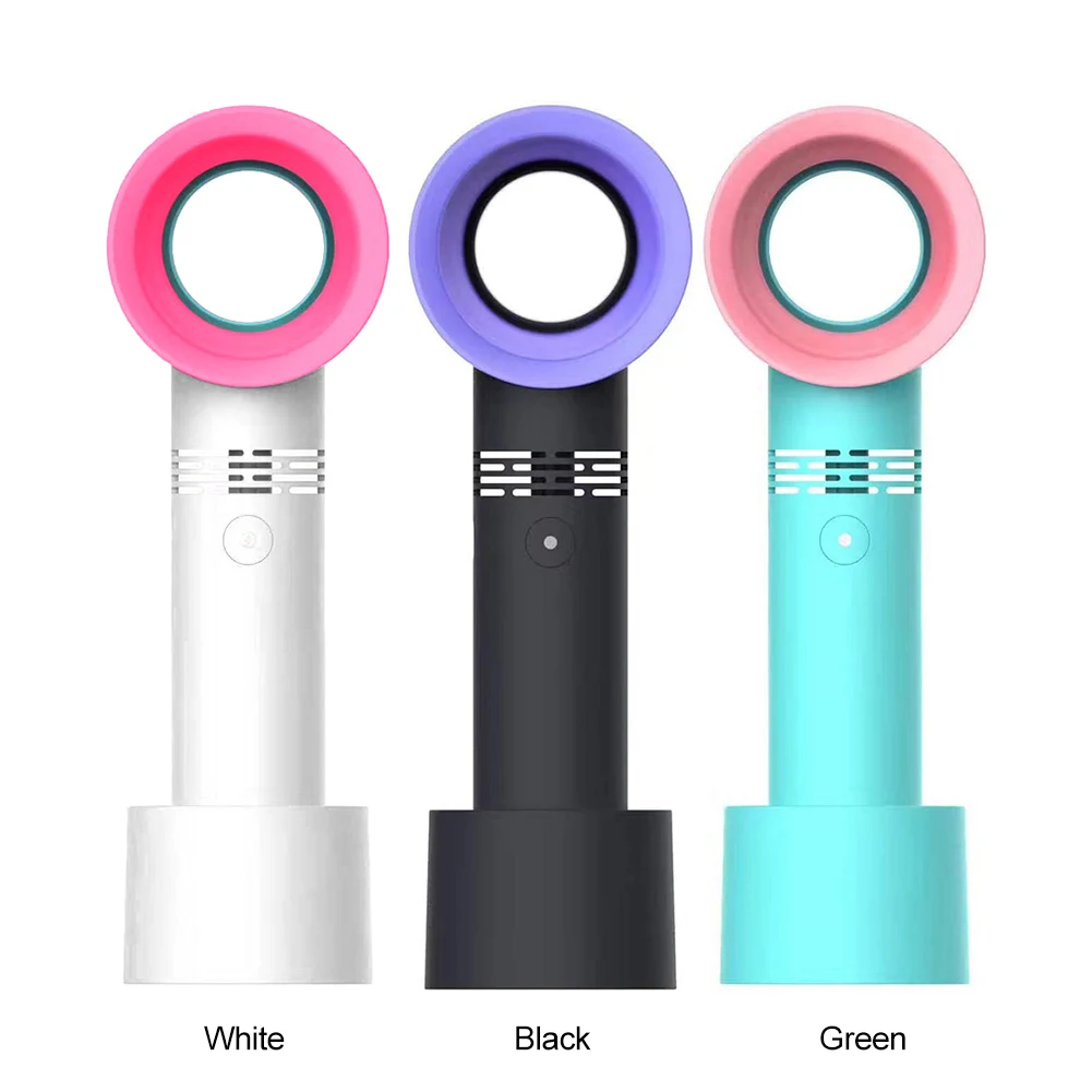 

Portable USB Rechargeable 3 Gears Adjustable Bladeless Cooling Fan Summer Personal Handheld Desktop Table Fan for Office Bedroom