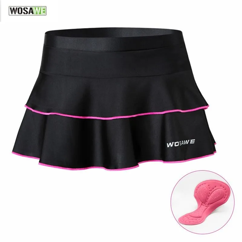 WOSAWE Cycling Shorts Women's Skirts 4D Gel Padded Black Underpant Bicycle Bike Underwear Clothes Downhill Size S-XL | Спорт и