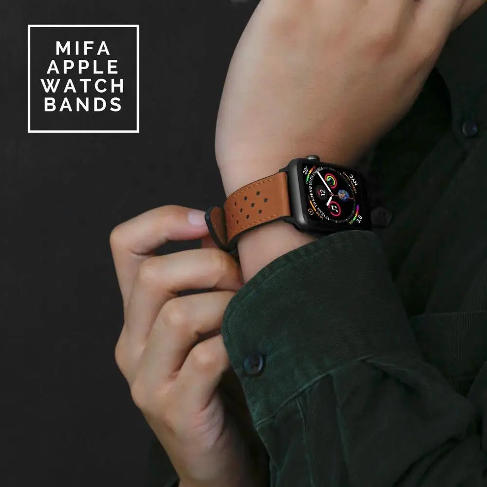 Ремешок из натуральной кожи для apple watch band 44 мм/40 мм 42 38 браслет iwatch pulseira SE/6/5/4/3/2