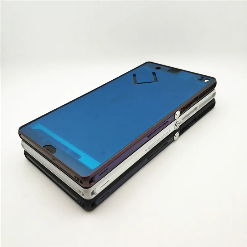 Полный корпус для Sony Xperia Z L36h C6602 C6603 Корпус Передняя рамка корпуса боковая полоса