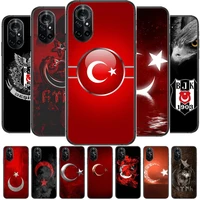 turkish flag clear phone case for huawei honor 20 10 9 8a 7 5t x pro lite 5g black etui coque hoesjes comic fash design