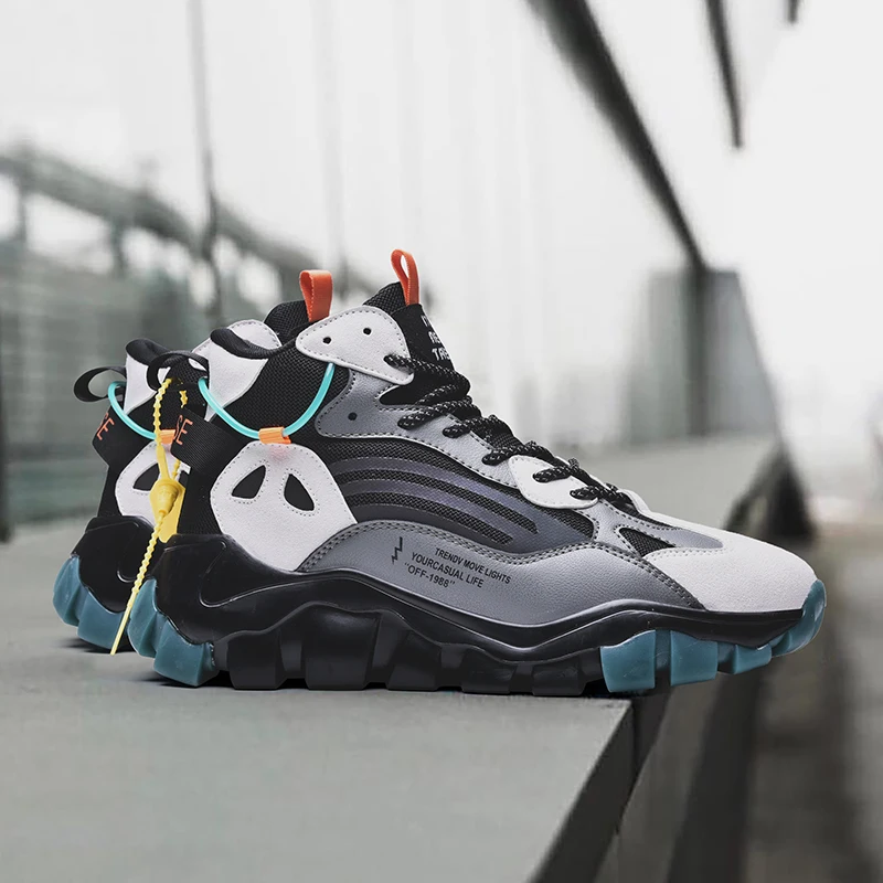 JIEMIAO Men Winter Snow Boots Plush Keep Warm Comfortable Walking Shoes Men Non-slip Sneakers High Cut Casual Running Shoes