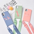 Чехол для телефона с ремешком, оригинальный силиконовый чехол для iPhone 12 Pro 10 11 7 8 Plus X XR XS Max SE 2020