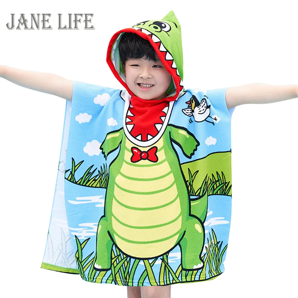 

Cartoon Bath Child Kid Hooded Cloak Bathrobe Towel Cotton Beach Towel Baby Children Cartoon Bath Towel Baby Accessories