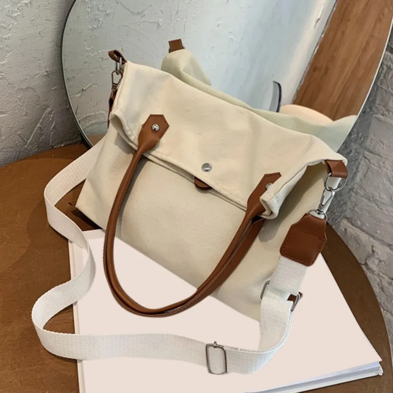 

Women's Handbag Ins canvas bag Leisure Bag large capacity Harajuku Big Bag Vintage Shoulder Bag Simple Wild Handbag