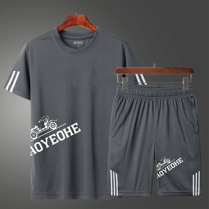 

Men Sportswear Set Fashion Leisure Brand Tracksuit Short Sleeve Tracksuit 2 Piece Set