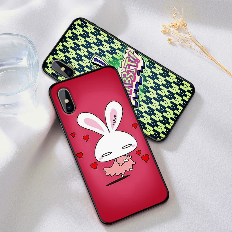 Мягкий чехол из ТПУ с рисунком белого кролика для Apple IPhone X XR XS MAX 5 5S 5C SE 6 S 7 8 Plus ipod