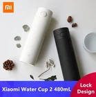 Чашка для воды Xiaomi 2 поколения, 480 мл, термос сохраняющий теплохолодную чашку, портативная дорожная чашка с замком из нержавеющей стали 316L, дизайн с одной ручкой