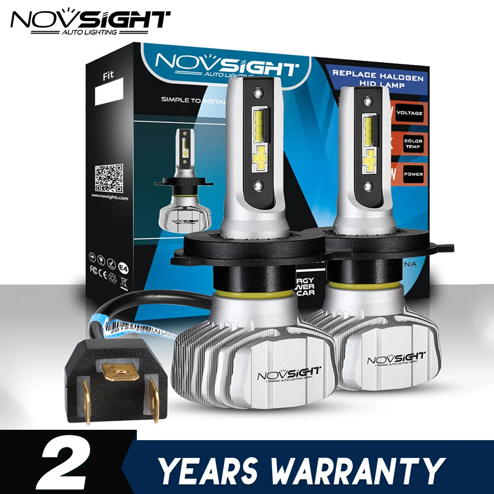 NOVSIGHT H4 Hi/Lo Beam светодиодные фары H7 лампы H1 H3 H8 H9 H11 H13 9005 9006 9007 50w 10000lm 6500k лампочки для