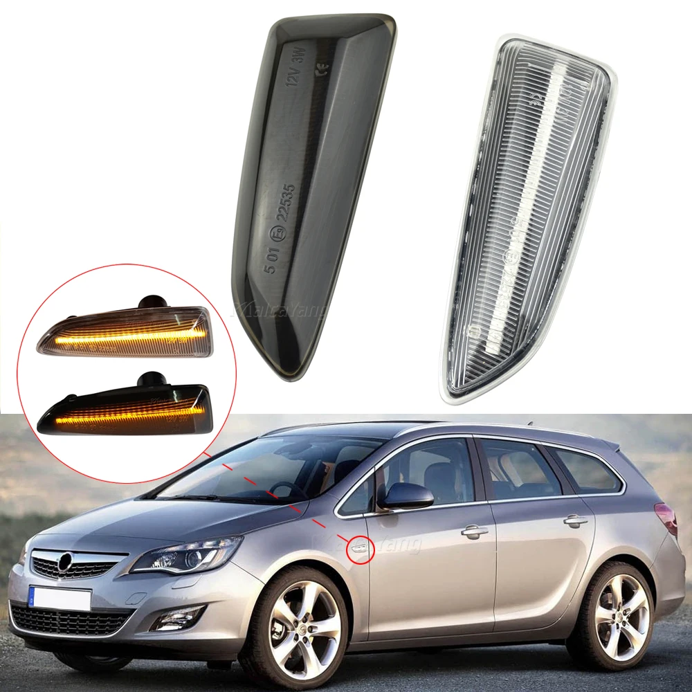 

LED Flowing Water Dynamic Turn Signal Side Marker Light Indicator Blinker For Opel Astra J K Cross X Grandland X Zafira C