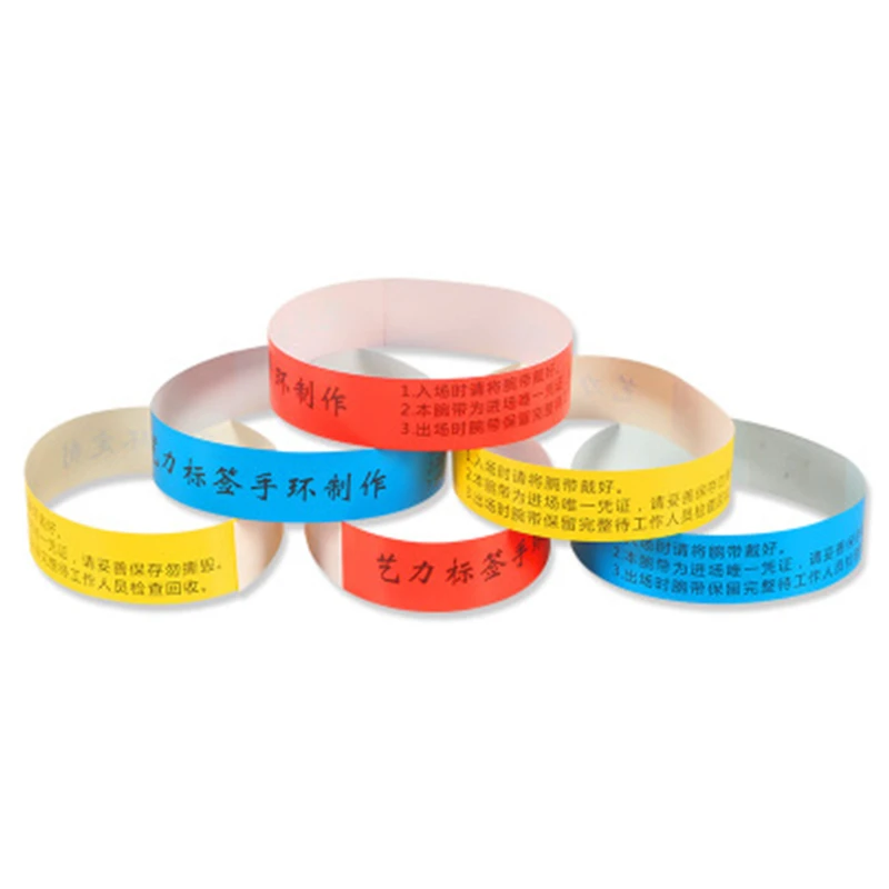 100 шт количество Tyvek браслеты 3/4 дюйма одноразовые водонепроницаемые бумажные для