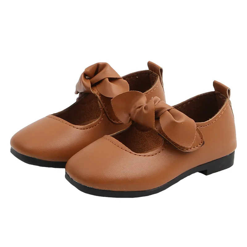 

Spring Autumn Girl Princess Bowknot Shoes Student Baby Pu Leather Shoes Children Fashion Soft Bottom Non-slip Casual Shoes