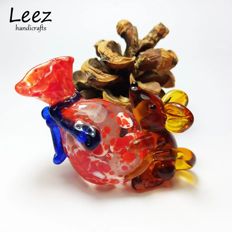 Leez ручной работы мини Mouse02 с сумкой для денег цветной глазурь муранское стекло