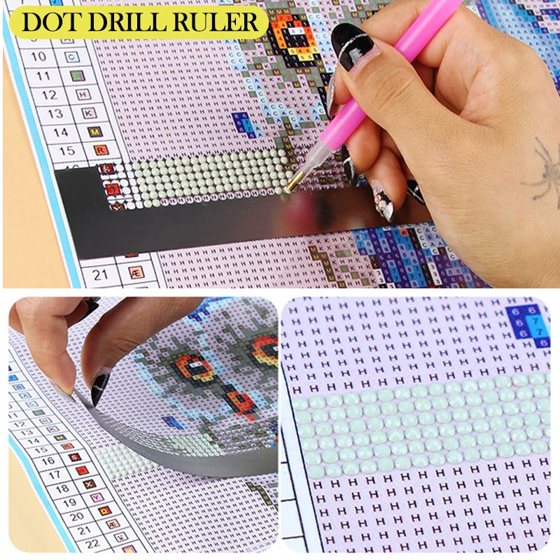 Набор для алмазной живописи 5D линейка из нержавеющей стали с 304 пустыми сетками