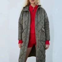 2022 winter coat warm hoodie parka coat women casual solid female button pocket oversize long jacket tops outwear