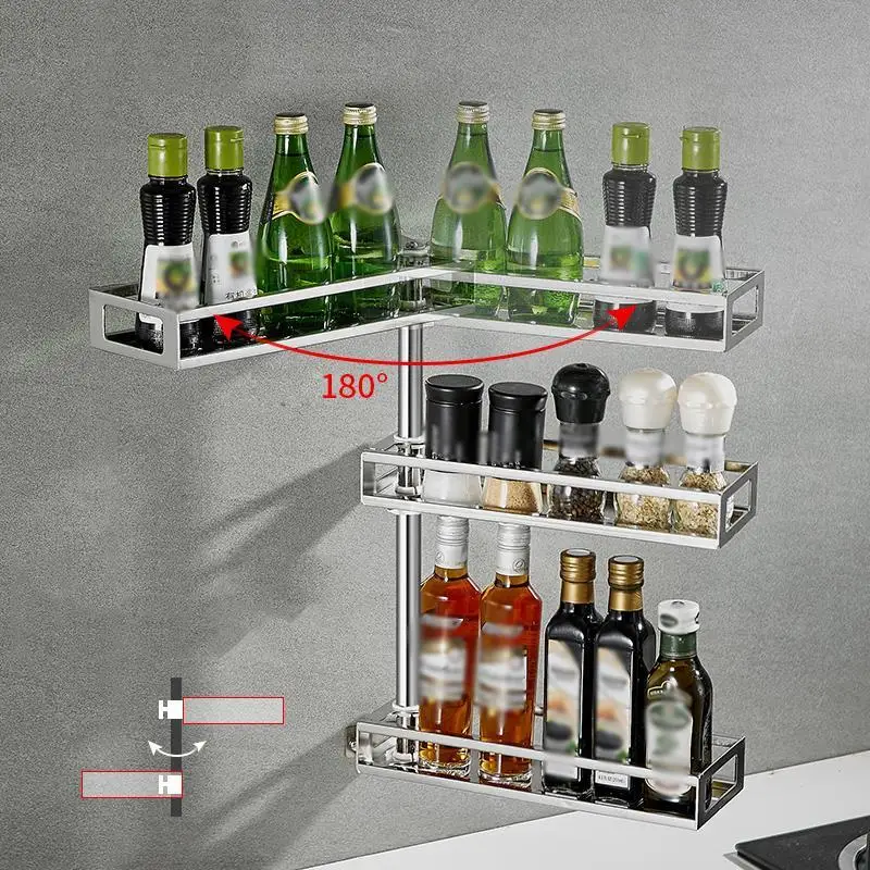 

Organizer Organisateur Cosinha Almacenamiento Etagere Stainless Steel Rotate Cuisine Cozinha Organizador Cocina Kitchen Rack