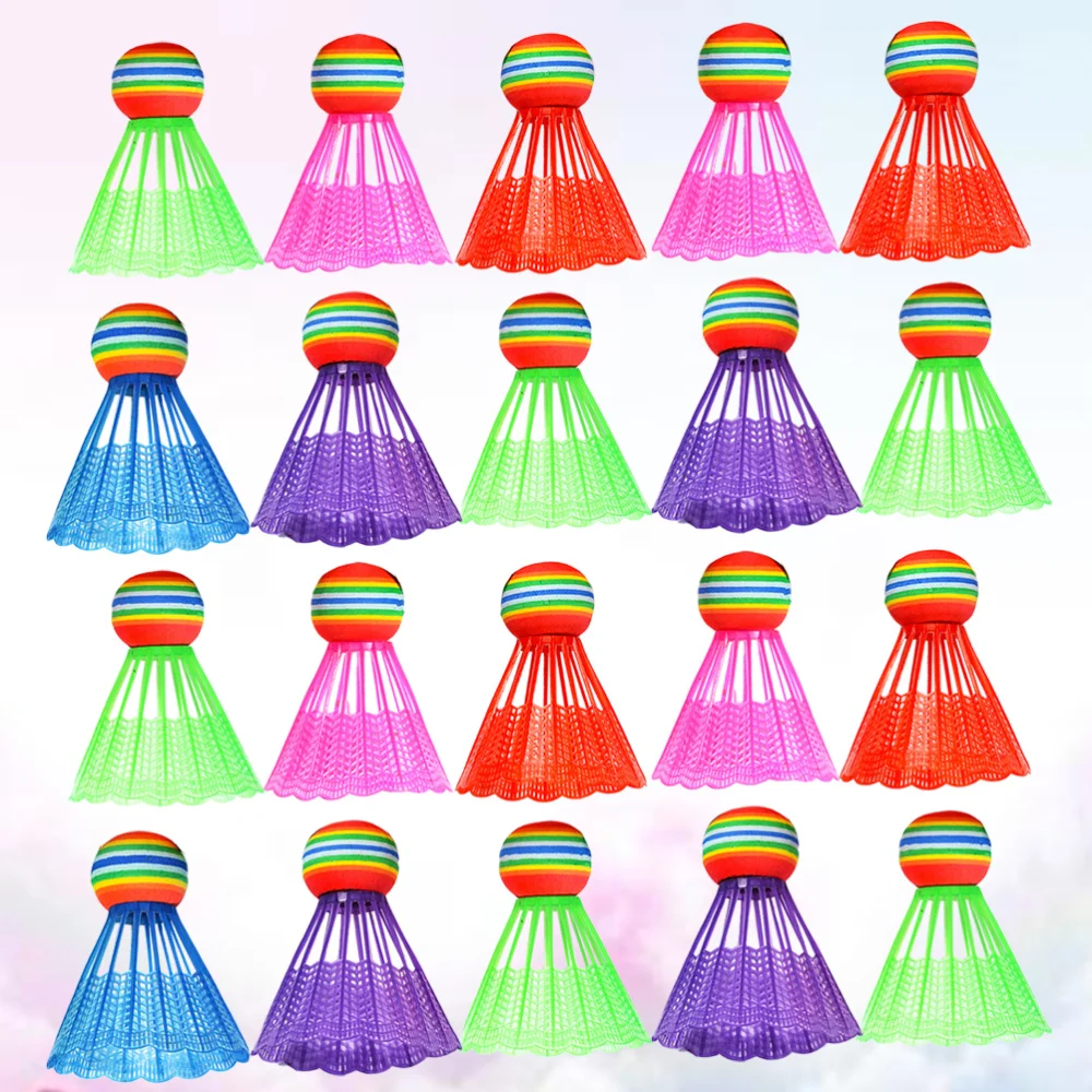 

20pcs Advanced Badminton Colored Shuttlecocks Rainbow Sports Gadget Sports Accessories for Sports Outdoor (Mixed Co