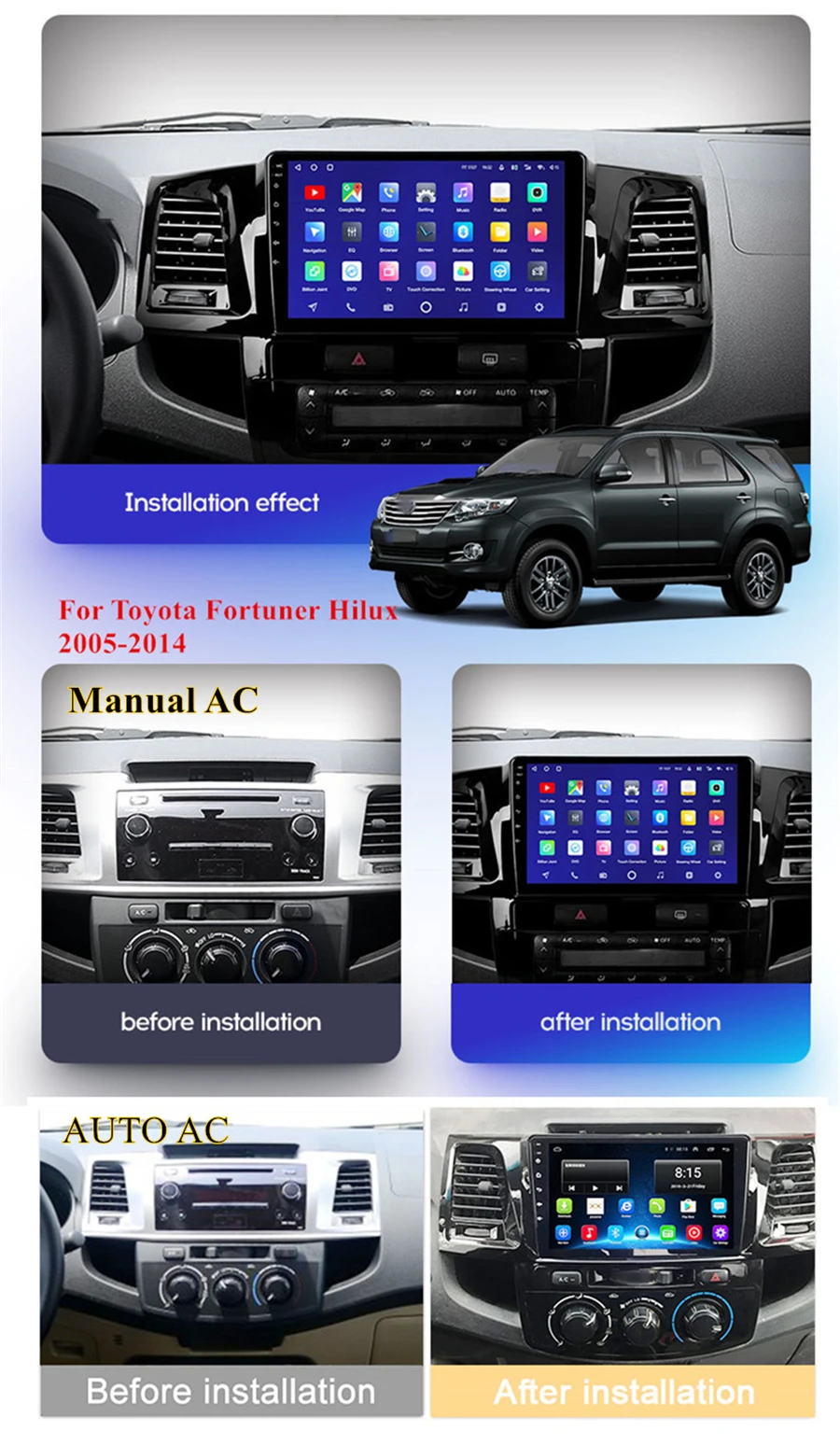 9 'ɺndroid 10 1 стерео радио GPS навигация Основной блок плеер для Toyota Hilux 2008-2014 |