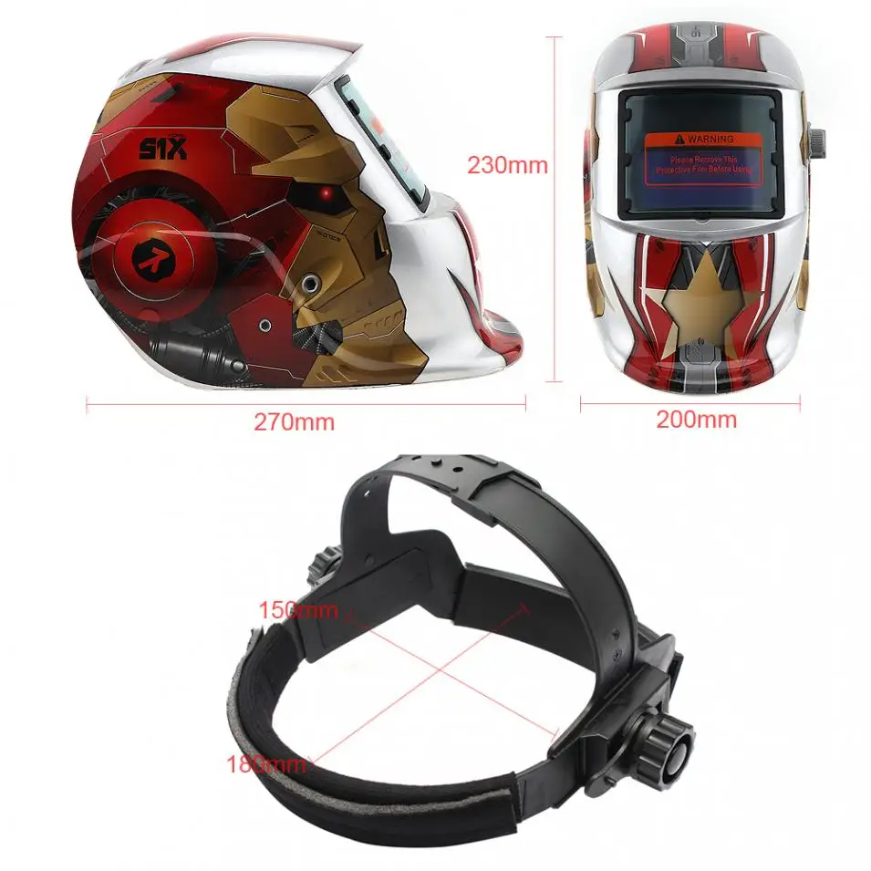 Silver Iron Robot Adjust Solar Auto Darkening TIG MIG Grinding Welding Helmets / Face Mask Electric /Weld Cap | Инструменты