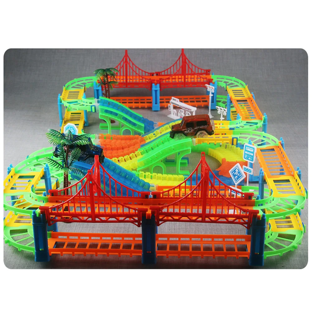Волшебная железнодорожного пути Сделай Сам Игра пазл игрушки для детей Пластик