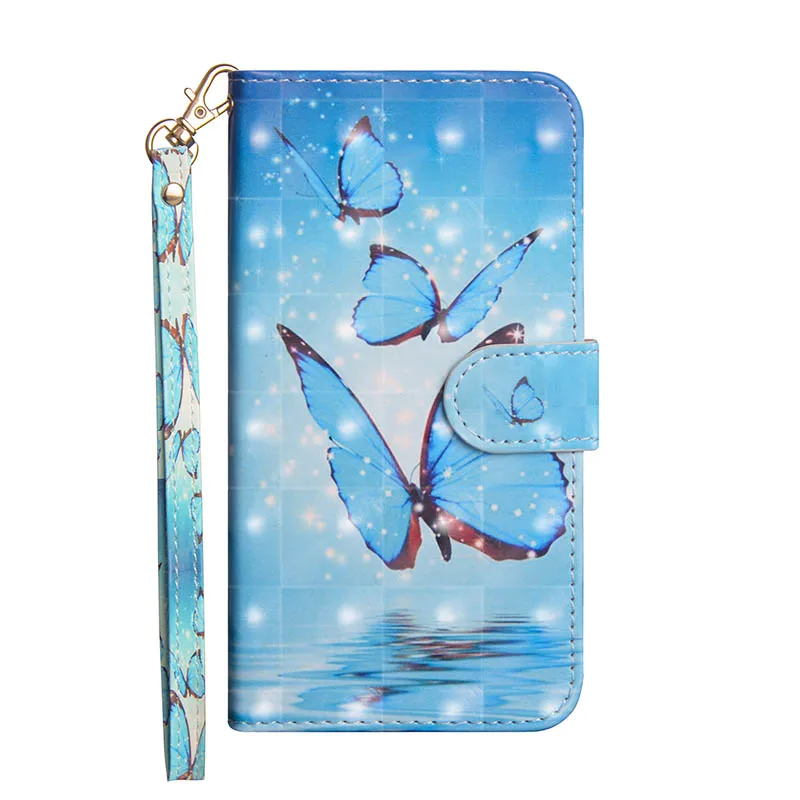 Three Butterflies Кожаный чехол для телефона для LG K30 X2 Aristo 2 Plus V40 ThinQ Q Stylo 4 5 K40 X Мощность 3 2 K9 K8 K10 G7 Q6 плюс Q7 Q8 K50 Q60 W10 K11 - Цвет: Three Butterflies