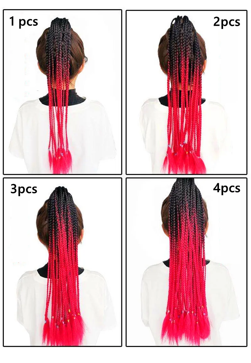 Overhead Tail Synthetic Colored Ponytail Hair Elastic Band Extension False Kanekalon For Braiding Box Braids | Шиньоны и парики