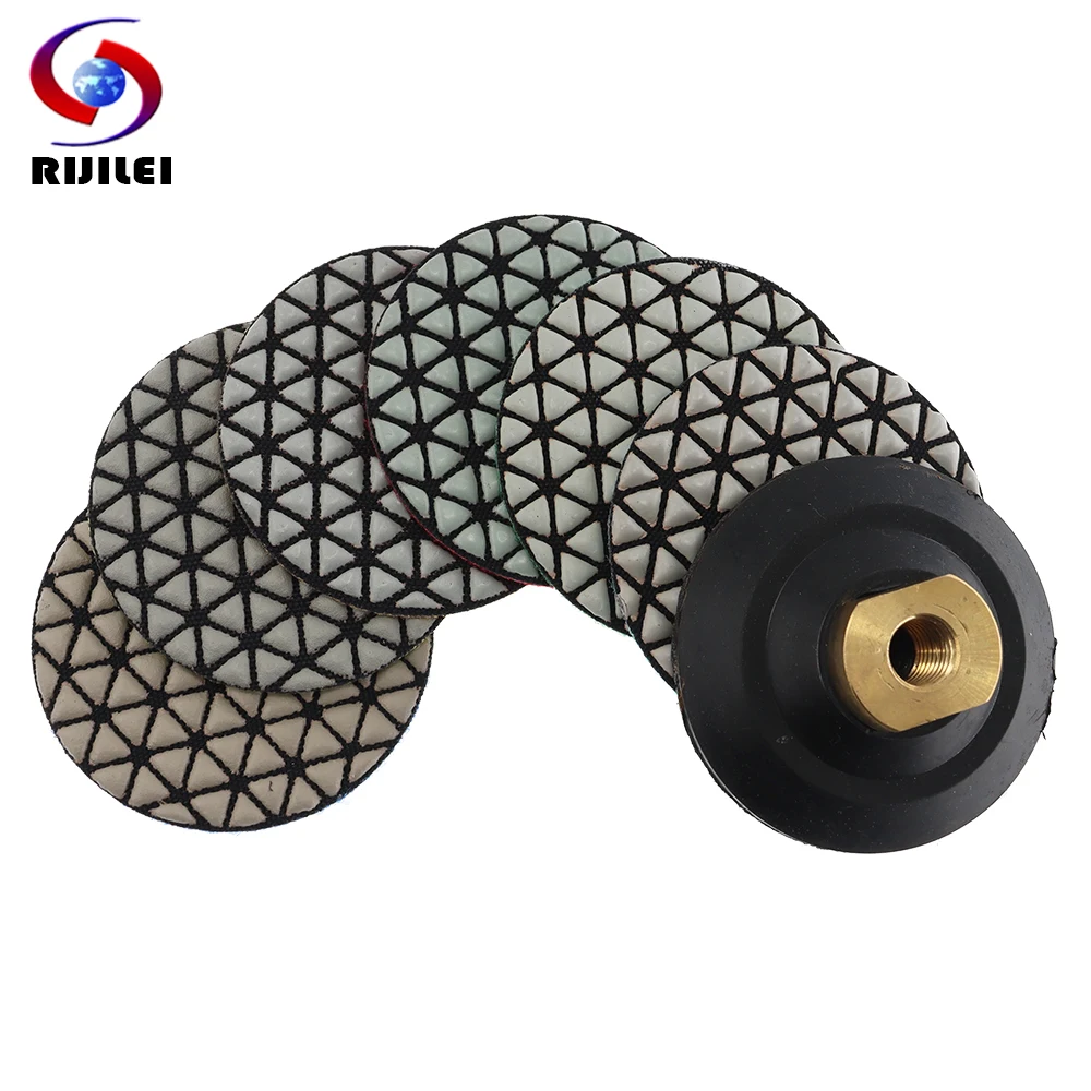 6 шт./компл. 3-дюймовая полировальная накладка, острые гибкие Алмазные полировальные колодки премиум-класса для шлифовального диска из гранита, мрамора, камня