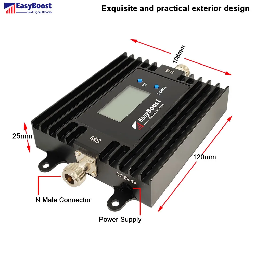 EasyBoost 850/1900Mhz CellPhone Signal Booster GSM Repeater Amplifier 2G Calls + 3G Data For Home/Office/Apartment