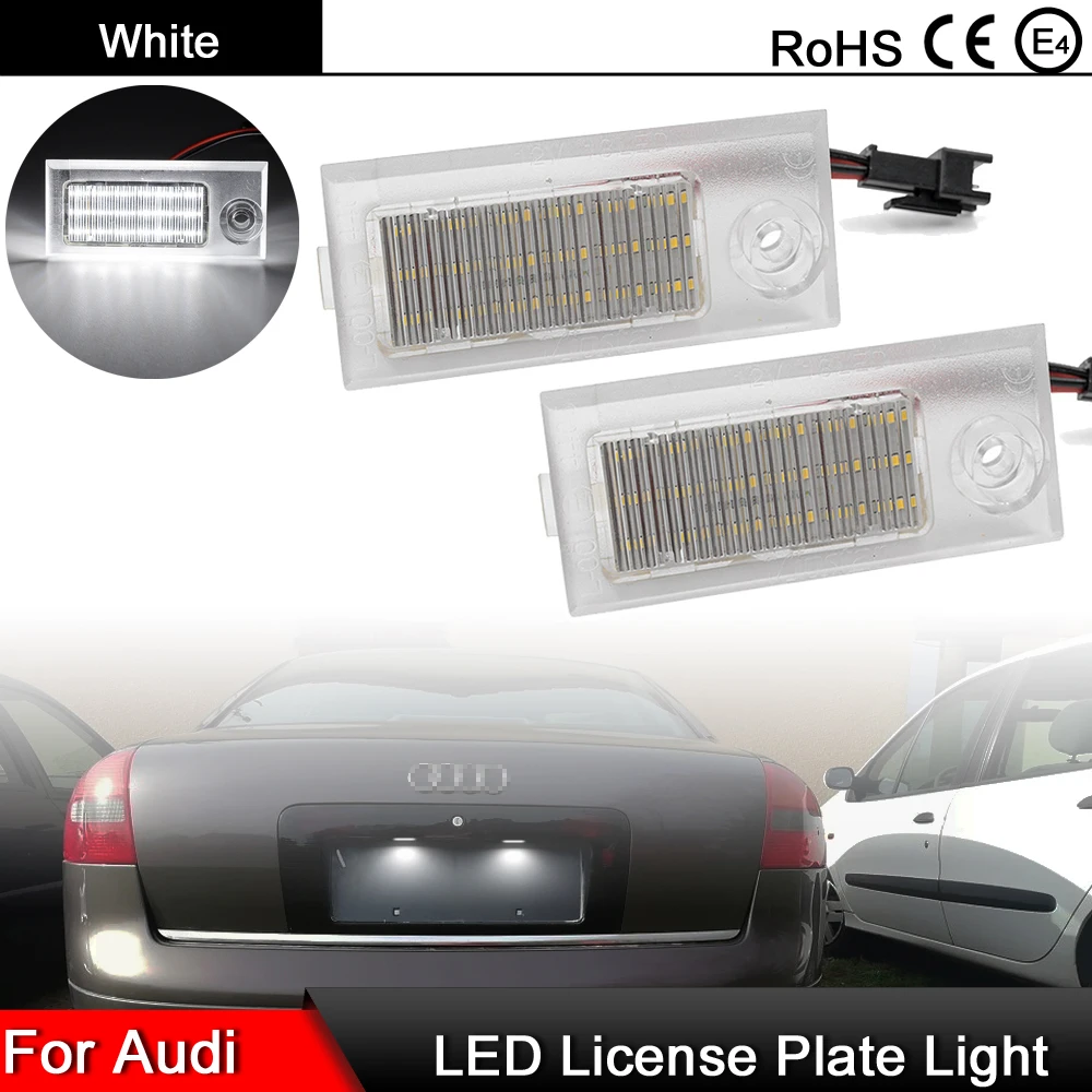

1 пара для Audi A6 C5/4B седан 1997-2004 высокое Яркость Белый светодиодный номерной знак светильник номерной знак лампа