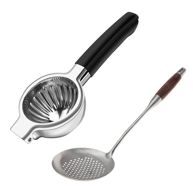 

Lemon Squeezer 304 Stainless Steel Manual Citrus Juicer With Skimmer Slotted Spoon,304 Stainless Steel Slotted Spoon