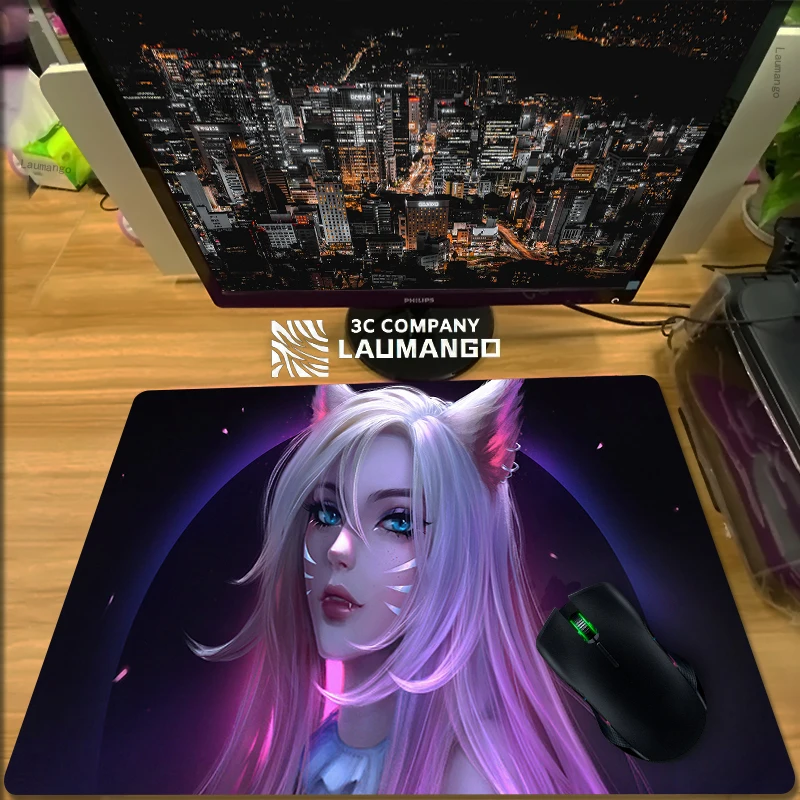 

Gaming Laptop Mat LOL KDA Anime Mouse Pad Gamer Accessories Deskmat Computer Desk Pc Gamer Complete Cheap Mausepad Mousepad Hot