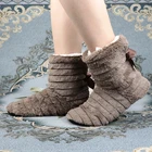 Тапочки домашние женские, с бантом-бабочкой, Нескользящие, из плюша, на плоской подошве, теплые тапочки на зиму