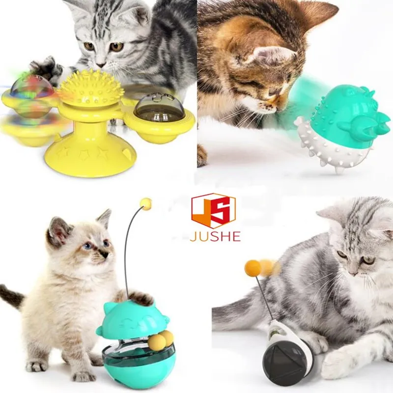

Pet product spinning windmill cat toy turntable funny cat toy scratching and Banana swing toy