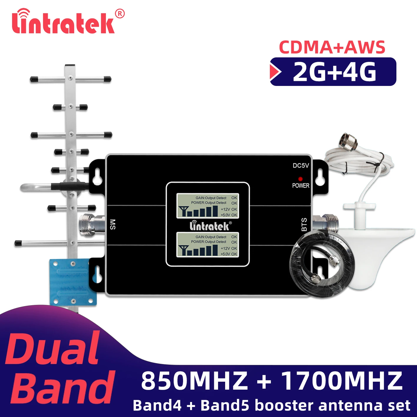 Lintrarek усилитель сигнала 850 1700 МГц 2G 4G ретранслятор целлюлара CDMA LTE Улучшенный