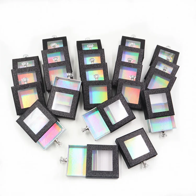 

Wholesale false Eyelash Boxes Package custom logo Eyelash Packaging Box 25mm mink Lashes Square makeup Case vendors