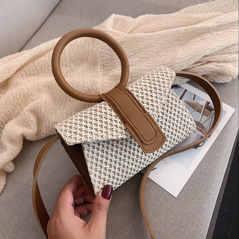

Brand Designer Straw Shoulder Bags for Women Fashion Mini Soft Side Ladies Crossbody Bag Female Purses and Handbag Summer Party