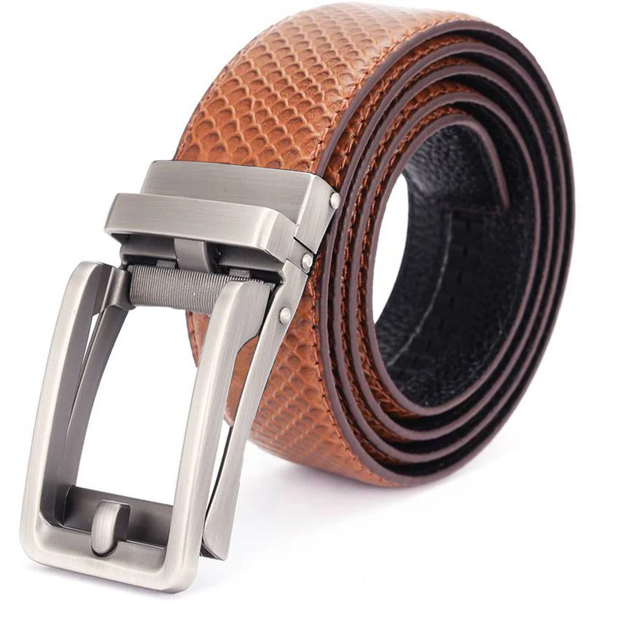 Ремень мужской из натуральной воловьей кожи Роскошный деловой пояс с