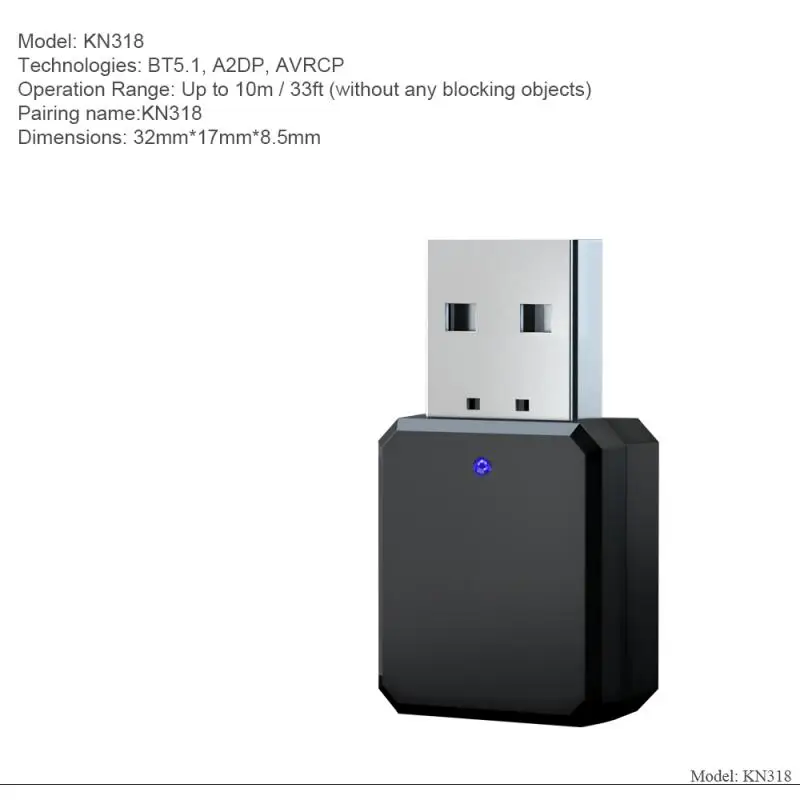 Автомобильный аудиоприемник с поддержкой A2DP AVRCP до 10 м совместим Bluetooth 5 1 AUX USB