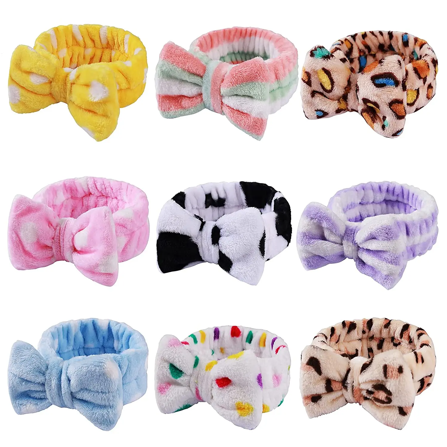 

резинки для волос 1pc Headbands Bow Shower Elastic Hair Band Coral Fleece Headbands For Washing Face Head Wraps For Makeup