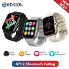 Умные часы Zeblaze GTS 2, водонепроницаемые, с фитнес-трекером, пульсометром, тонометром, прием звонков