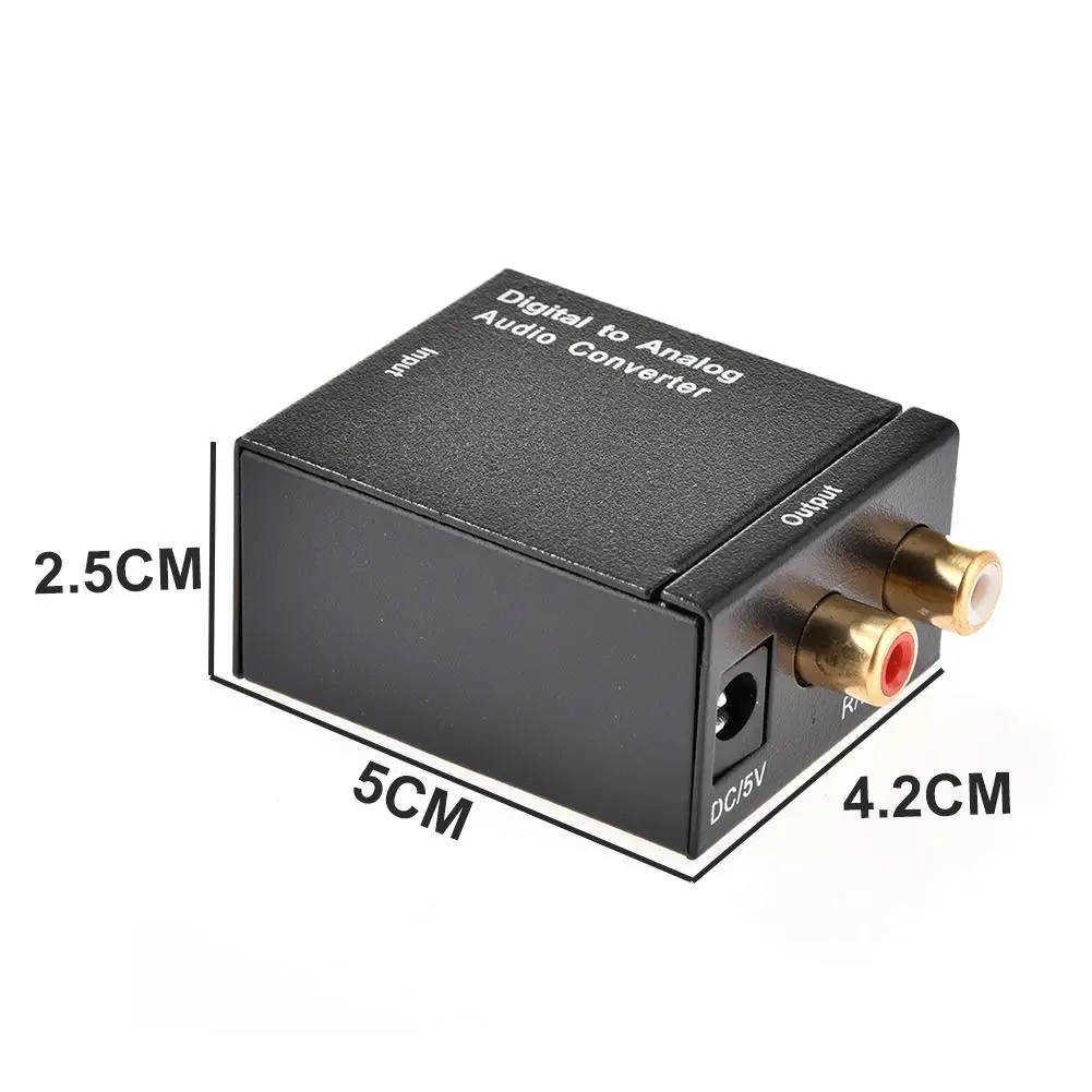 Black Digital Optical Coaxial Toslink Signal To Analog Audio Converter Adapter RCA | Электроника