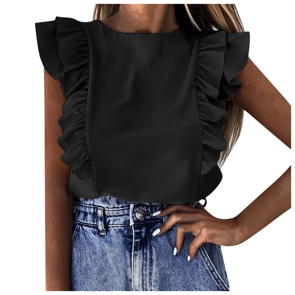 Женские блузки из кружевного Платья с коротким рукавом и О образным вырезом