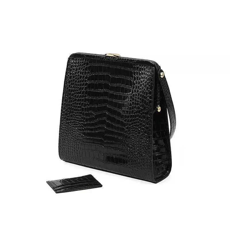 2021 Niche Design Crocodile Pattern Underarm Bag Genuine Leather Shoulder Bags Casual Totes Leather Female Handbag Purse Phone